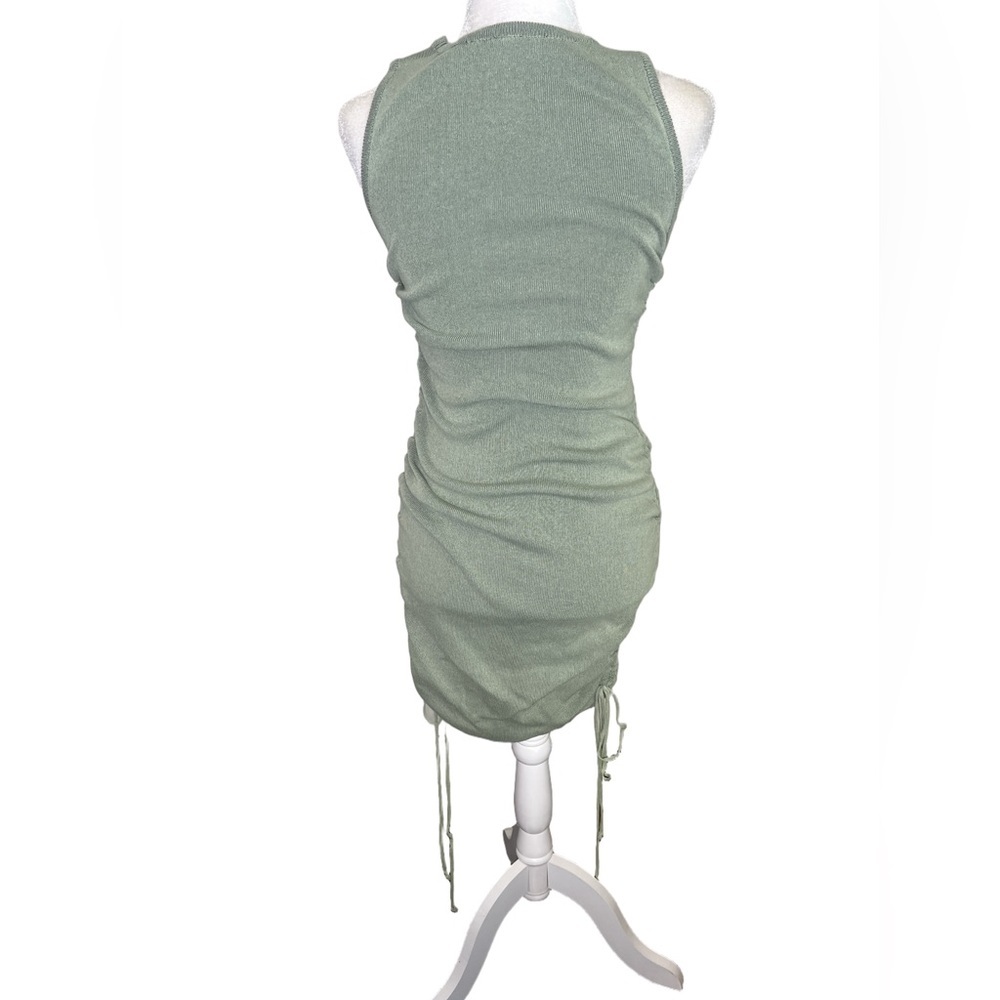 Lioness Sage Green Military Minds Ruched Sleeveless Mini Dress M Medium - Picture 6 of 11